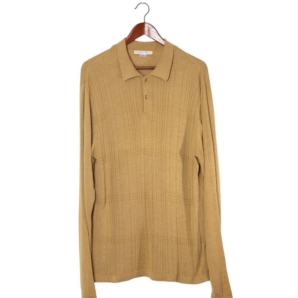 Geoffrey Beene Tussian Silk Blend Collared Sweater Men's Medium 90s Soft Knit - Picture 5 of 11